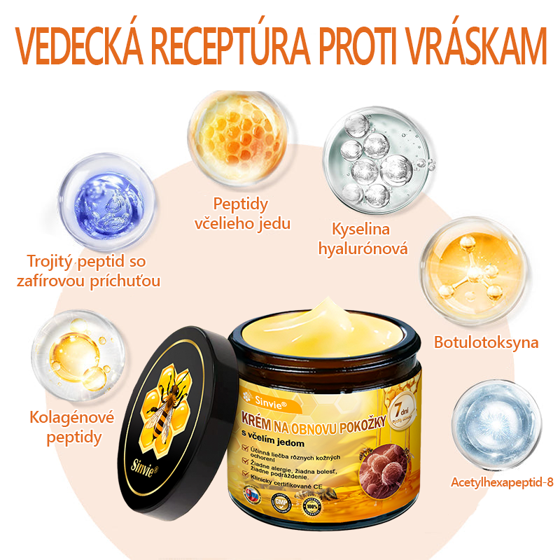 🐝 Sinvie® včelím jedom obnovu pokožky Krém (👨‍⚕‍Výroba v súlade s normami GMP)👍✅