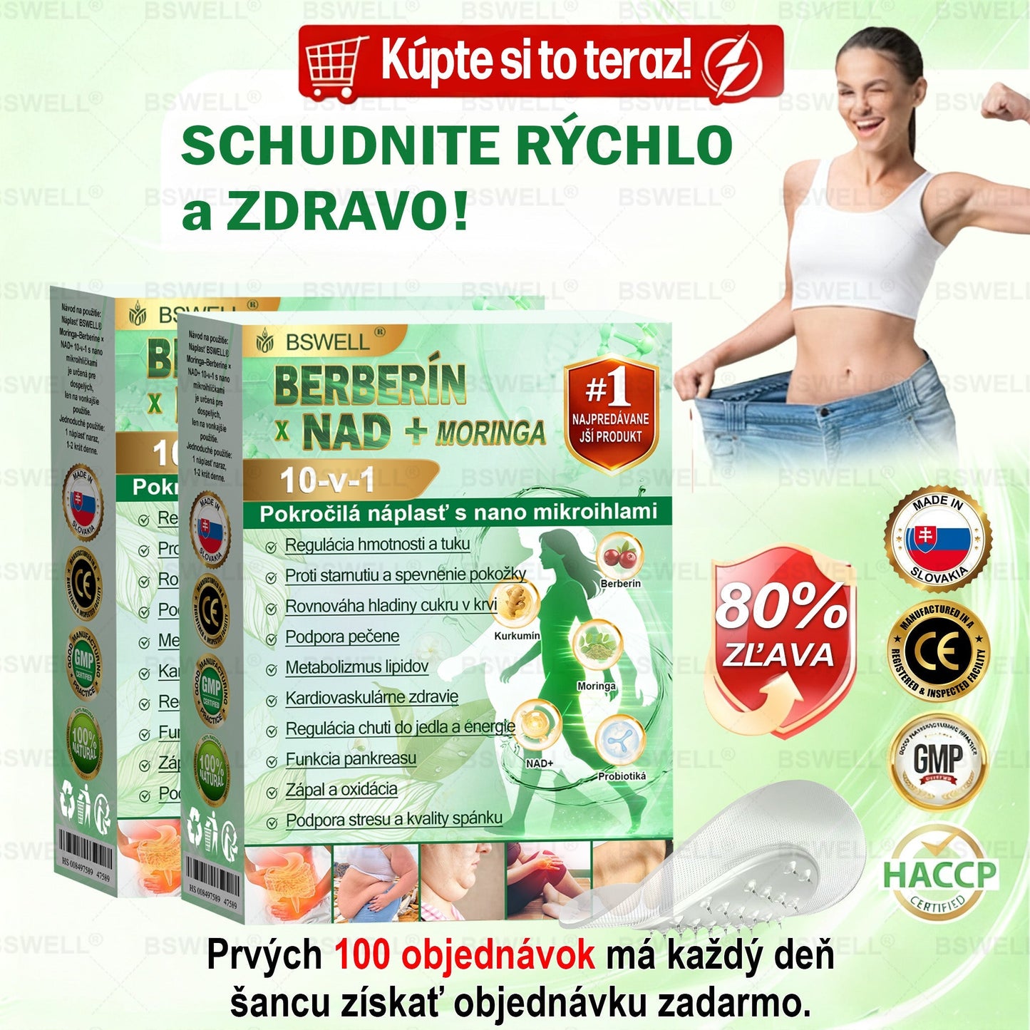 🏅BSWELL® Nano mikronidla chudnúci náplasť (Rýchlo raz denne, viditeľné zmeny do 28 dní) ✅ Pre obezitu, kardiovaskulárne zdravie, cukrovku, spánkovú apnoe, zdravie kĺbov, problémy s kĺbmi a ďalšie