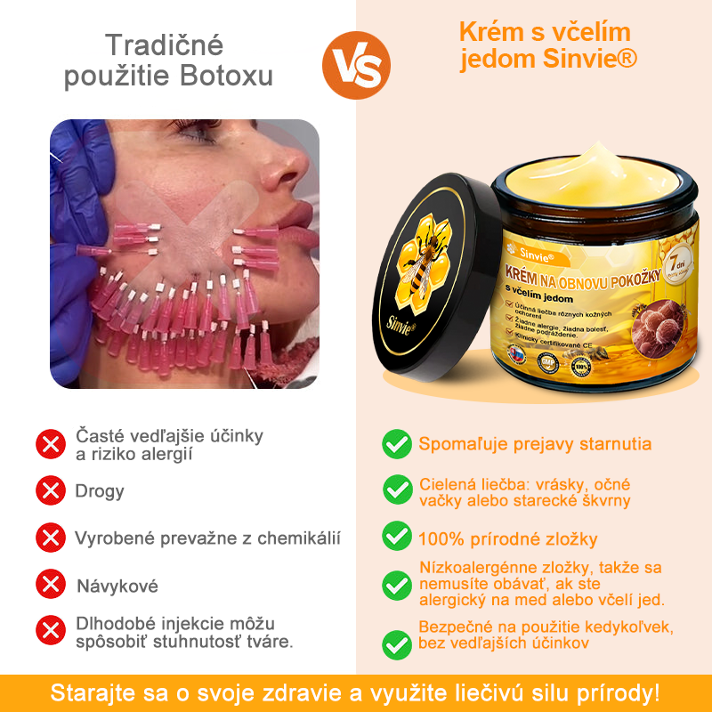 🐝 Sinvie® včelím jedom obnovu pokožky Krém (👨‍⚕‍Výroba v súlade s normami GMP)👍✅